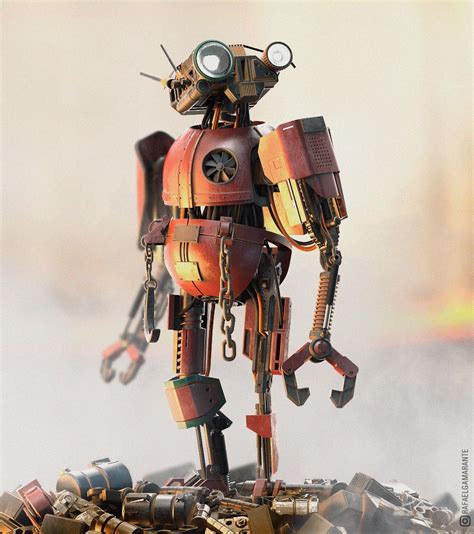 Scrap Guy Rafael Amarante Robot Character Design Robot Concept Art