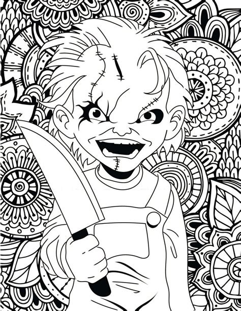 Horror Coloring Pages Free Zoila Aldrich