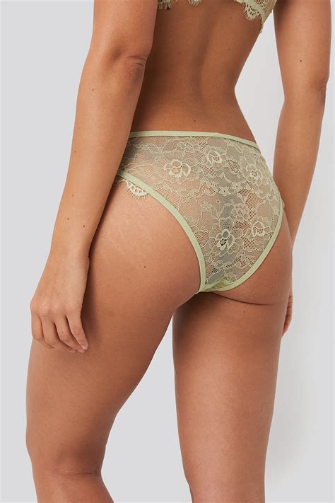 Scalloped Lace Cut Out Panty Green Na