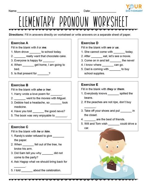 20 First Grade Pronoun Worksheets Desalas Template