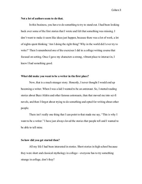 Interview Writing Examples Format Pdf