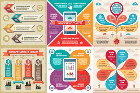 6 Infographic Business Concept Presentation Templates Creative Market