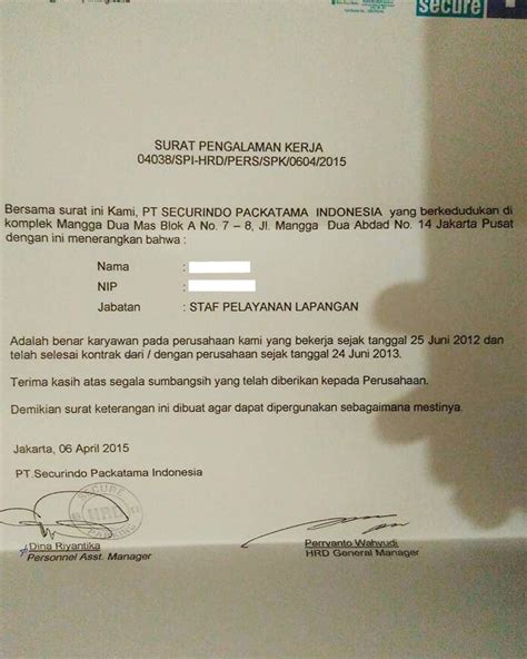 Beranda › contoh surat paklaring. Contoh Paklaring PT Securindo Packatama Indonesia Terbaru ...