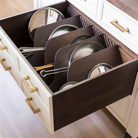 Get Your Kitchen Organized With Walnut Drawer Diagonal Dividers For Pan