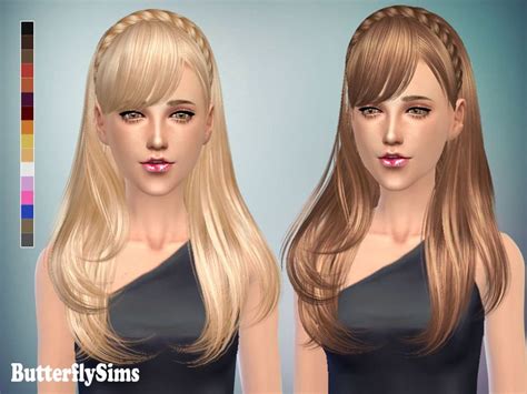 Sims 4 Hairs ~ Butterflysims Braided Crown Hairstyle 077 Braided