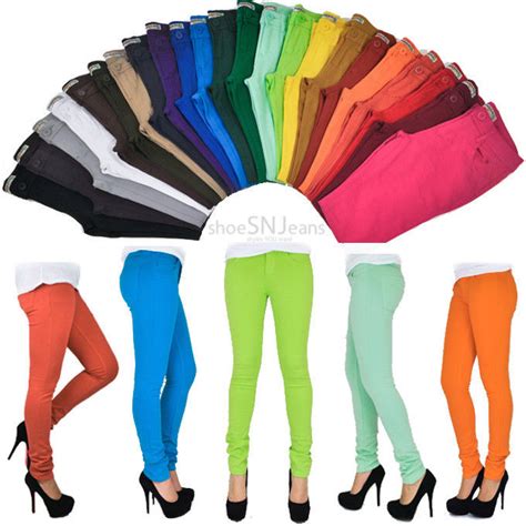 Women Skinny Colorful Jeggings Stretchy Sexy Pants Soft Leggings Pencil Tights Ebay