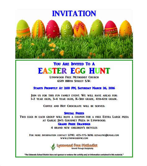 Prinable Easter Egg Hunt Invitation Template Instant Download Photoshop