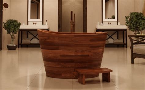 Aquatica True Ofuro Wooden Freestanding Japanese Soaking Bathtub In