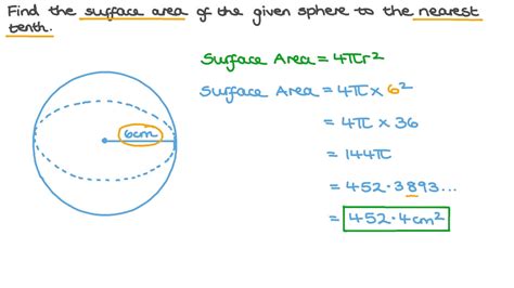 Question Video Finding The Surface Area Of A Sphere Given Its Radius