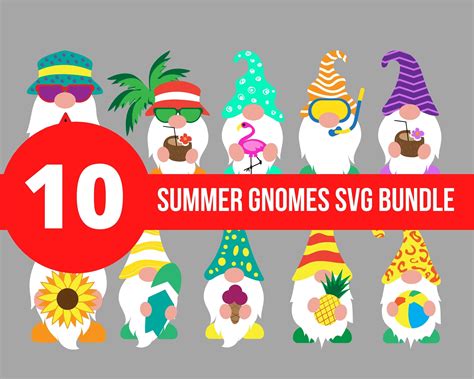 Summer Gnomes SVG Bundle Vacation Cricut Gnome Clip Art Etsy Gnomes
