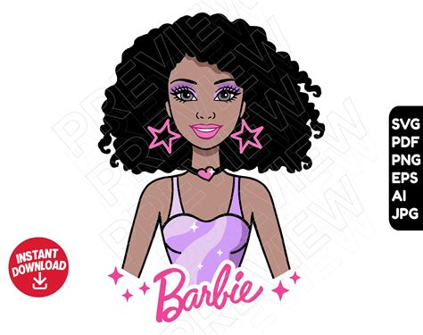 Barbie Afro Svg Barbie Doll Svg Clipart Svg Png Cricut Etsy