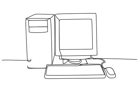 Desktop Computer Keyboard Drawing