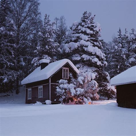 Cozy Winter Cabin Snow Pinterest