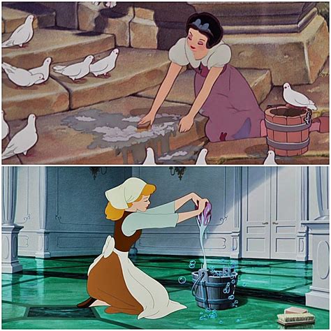 Both Cinderella And Snow White Cleaning Cinderella Walt Disney