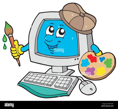 Cartoon Computer Artist Stock Vector Image And Art Alamy