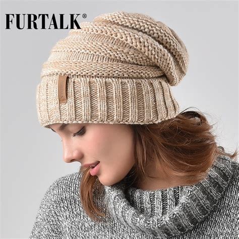 Furtalk Winter Knitted Hat Women Hat Slouchy Beanie For Girls Skullies