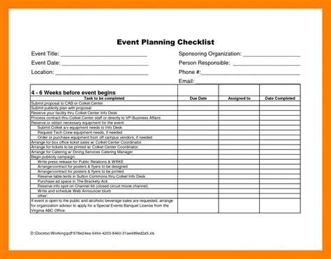 Browse Our Sample Of Fundraising Checklist Template For Free Event