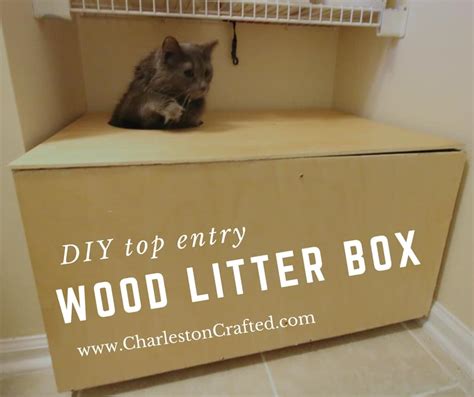 Since our cats are indoor cats one of the reasons i wanted a cat tree play tower was to encourage more activity. DIY Wooden Top Entry Cat Litter Box • Charleston Crafted