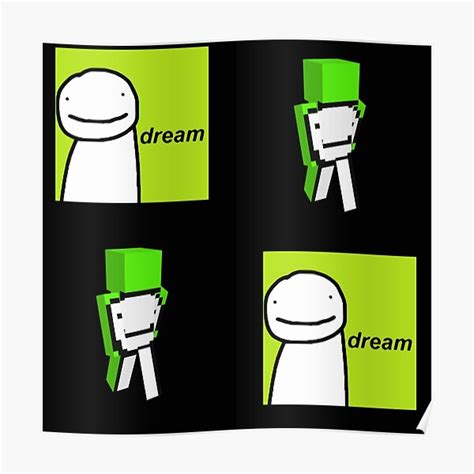 Dream Minecraft Youtuber Poster For Sale By Bluepencilart Redbubble