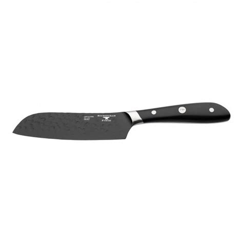 Rockingham Forge Ashwood Black Hammered Santoku Knife 13cm Knife
