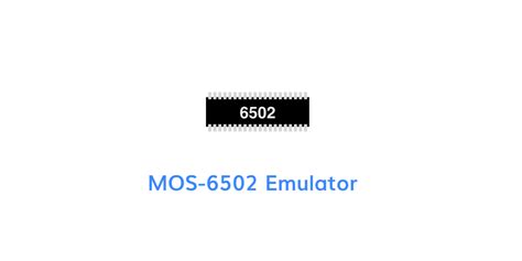 Github Kcreatemos6502 Mos 6502 Emulator