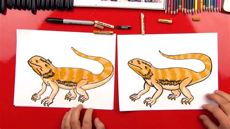 Please see the drawing tutorial in the video below. How To Draw A Bearded Dragon - Art For Kids Hub