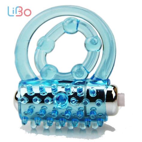 Li Bo Blue Color Two Rings Of Vibrators Cockring Collars Delay Premature Ejaculation Lock Fine