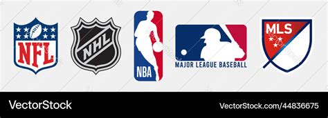 Official Logos Of Major Usa Sports Leagues Vector Image