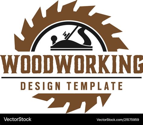 Woodworking Gear Logo Design Template Element Vector Image