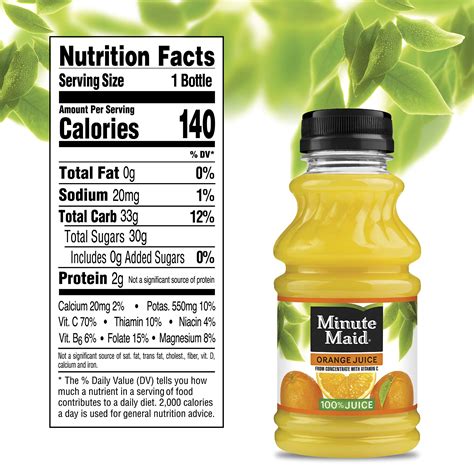 Minute Maid Orange Juice Nutrition Facts