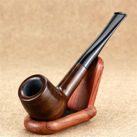 Classic Straight Wooden Pipe Best Ebony Wood Pipe 9mm Filter Tobacco
