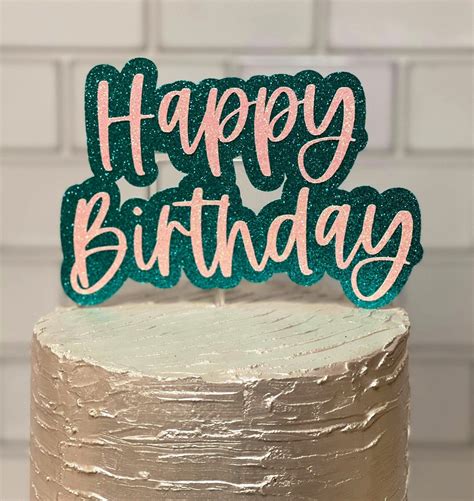 Happy Birthday Cake Topper Happy Birthday Topper Glitter Etsy Diy