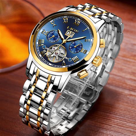 LIGE Mens Watches Top Brand Luxury Automatic Mechanical Watch Men ...