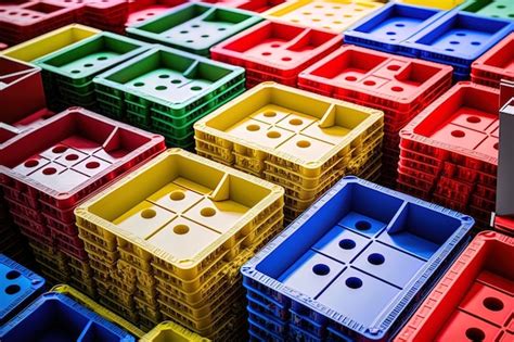 Premium Ai Image Multiple Layers Of Colored Plastic Boxes
