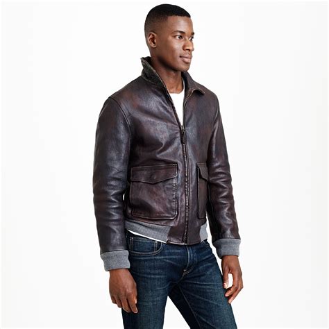 Jcrew Leather Flight Jacket In Brown For Men Suede Brown Lyst
