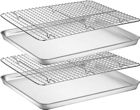 Amazon Com Baking Sheet With Rack Set 2 Pans 2 Racks Wildone