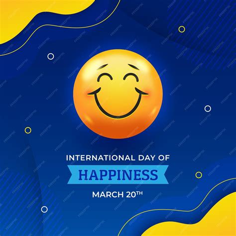 Premium Vector Realistic International Day Of Happiness Illustration