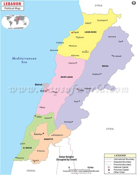 Lebanon Political Map