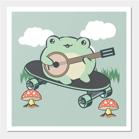 Cottagecore Aesthetic Skateboarding Frog Banjo By Alex21 In 2023