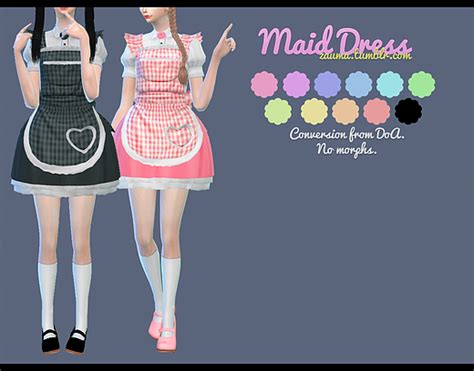 Ts4 Maid Dress Zauma Ropa Ropa De Chicas Sims 4