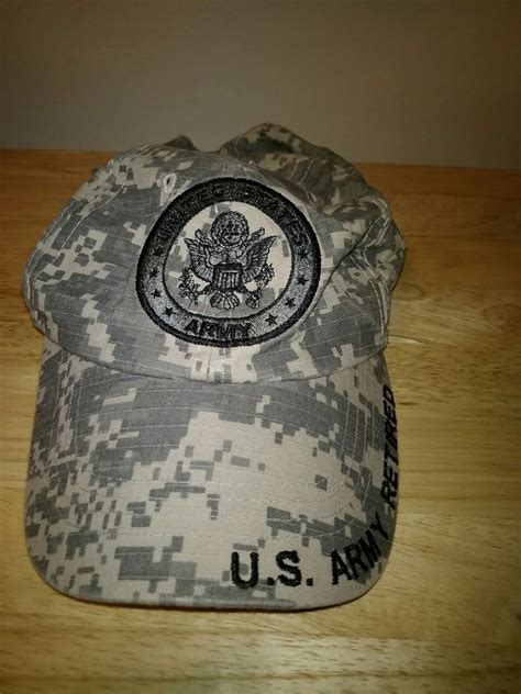 Pre Owned Us Army Retired Digital Camo Camouflage Embroidered Cap Hat