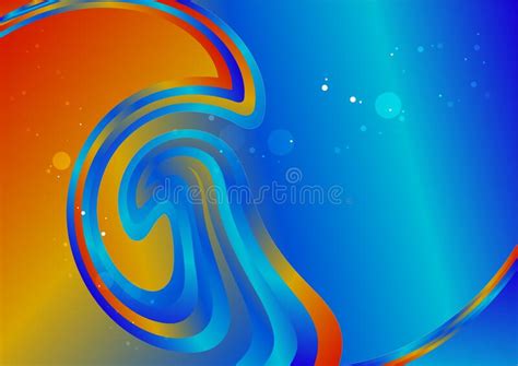 Blue And Orange Abstract Gradient Twirling Vortex Background Stock
