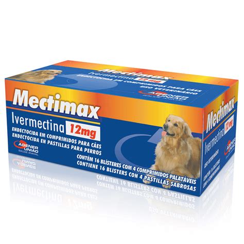Tratamento De Sarnas E Verminoses Mectimax Para Cães 12mg 4 Comprimidos
