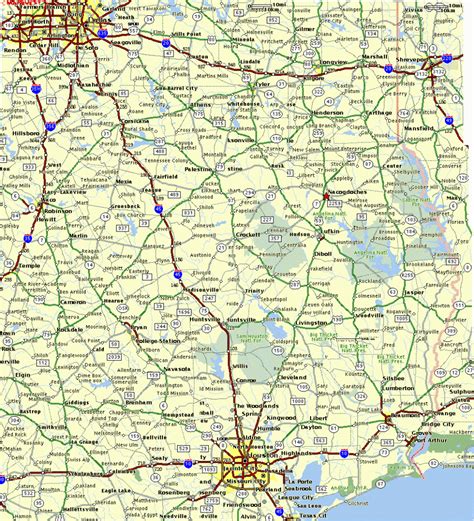 East Texas Map With Cities