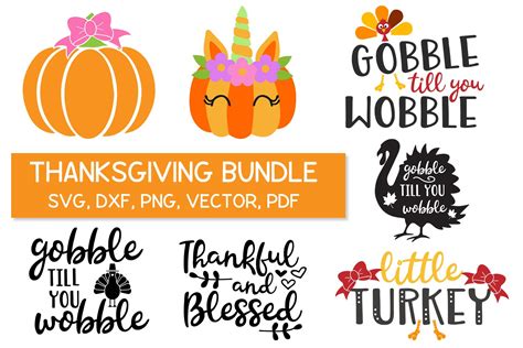 Thanksgiving Bundle Svg Dxg  Printable Cut Files 132879 Svgs