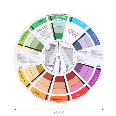 235cm Color Wheel Creative Color Wheel Color Mixing Pocket Guide