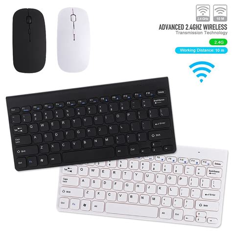24ghz Wireless Keyboard Mouse Set Combo 1500dpi Mice Computer Pc