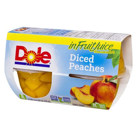 Dole Diced Peaches 4 Cups X 107 Ml 428 Ml Powells Supermarkets