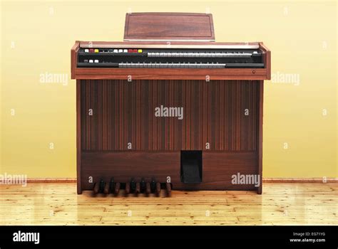 Electric Double Keyboard Wooden Piano Stock Photo Alamy