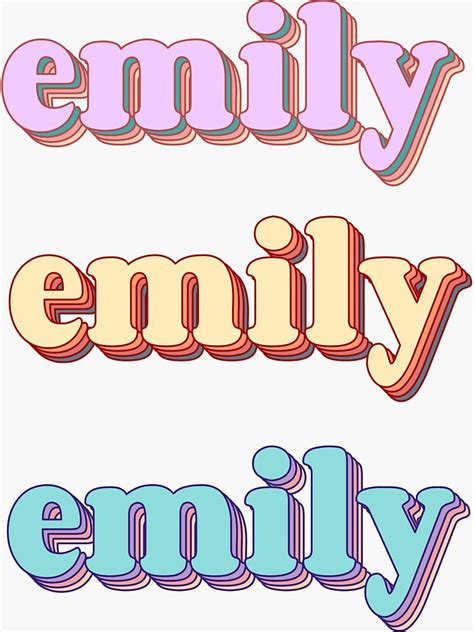 Emily Word Art Sticker For Sale By Arexus Redbubble